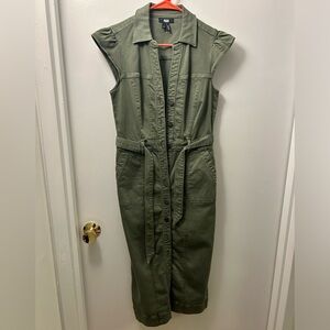 Paige Jaxsyn Cap Sleeve Stretch Twill Midi Shirtdress